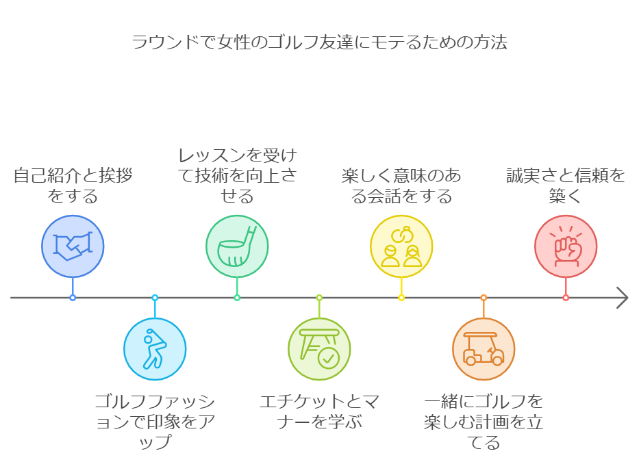 ラウンドで女性のゴルフ友達にモテるための方法