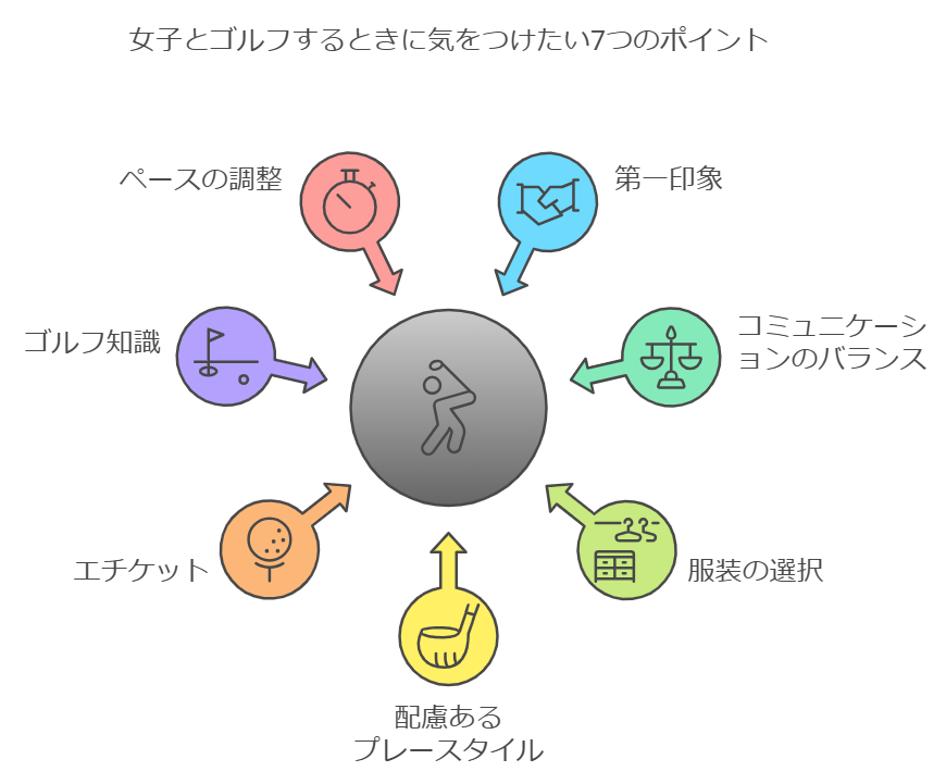 女子とゴルフするときに気をつけたい7つのポイント