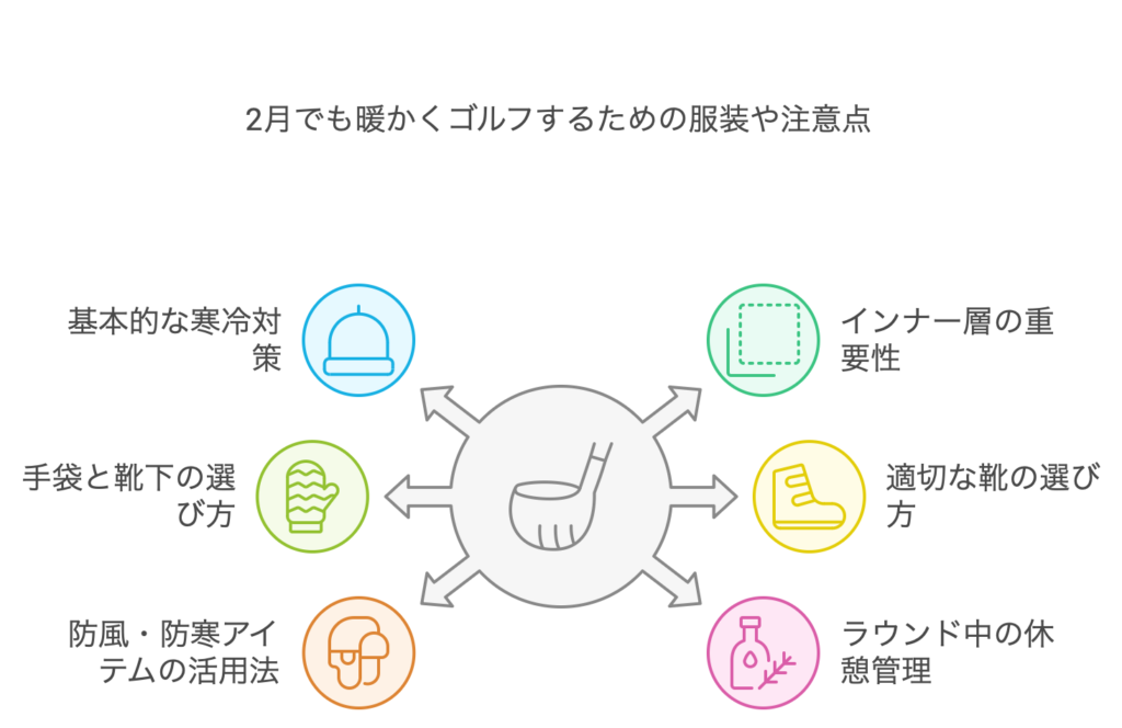 2月でも暖かくゴルフするための服装や注意点